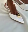 Zara Black and White Kitten Heel Shoes - 3