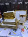 24pcs Gold Square Dinner Set - 1