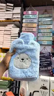 Hot Water Bottle with Plush Cover - 4