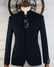 Men's Premium Navy Blue Marshalino Mandarin Suit - 3