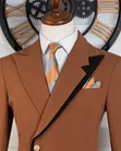 Marshalind Exclusive Brown & Black Contrast Suit - 1
