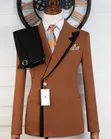 Marshalind Exclusive Brown & Black Contrast Suit - 2