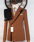 Marshalind Exclusive Brown & Black Contrast Suit - 3