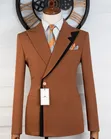 Marshalind Exclusive Brown & Black Contrast Suit - 4