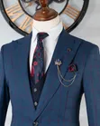 Exclusive Blue Windowpane Check 3-Piece Suit - 1
