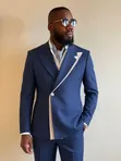 Luxury Navy Blue Men's Suit - 2