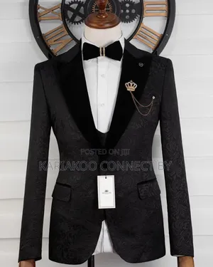 Luxury Floral Jacquard Suit - Brand New
