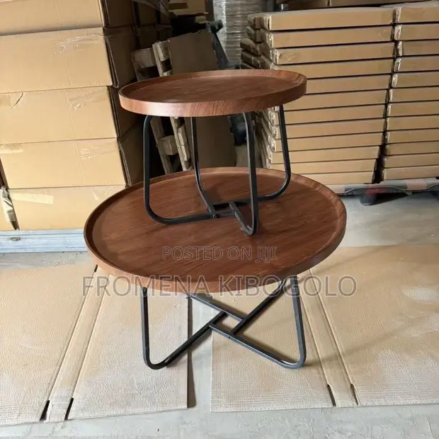 Wood Coffee Table - Round, Brown, Brand New - 1
