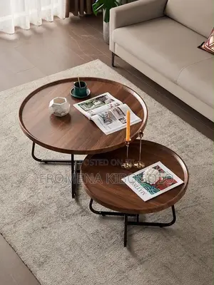 Wood Coffee Table - Round, Brown, Brand New