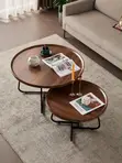 Wood Coffee Table - Round, Brown, Brand New - 2