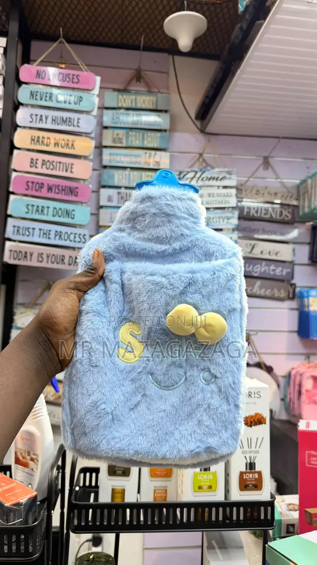 Hot Water Bottle with Plush Cover - 1