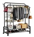 Home Garment Rack with Shelves - Clothes Coat Hanger - 1
