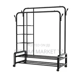 Home Garment Rack with Shelves - Clothes Coat Hanger