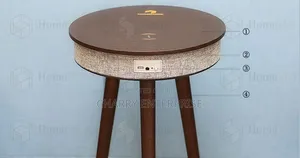 Smart Side Table with Bluetooth Speaker & Wireless Charging