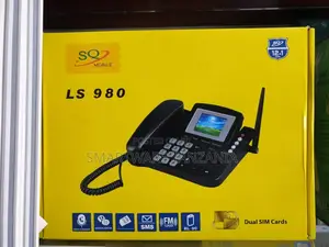 SQ LS-980 Dual SIM GSM Wireless Landline Desktop Phone - Black