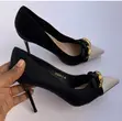 Bigtree Women's Stiletto Heel with Gold Chain - 1