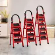 Foldable Steel Ladder, 6 Steps, Anti-Slip Pedals, Tool Tray - 1