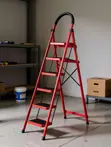 Foldable Steel Ladder, 6 Steps, Anti-Slip Pedals, Tool Tray - 2