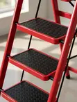 Foldable Steel Ladder, 6 Steps, Anti-Slip Pedals, Tool Tray - 4