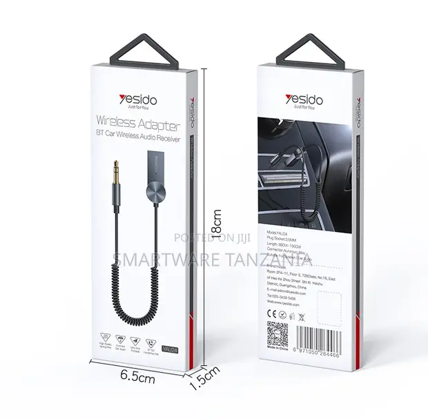 Yesido BT Car Wireless Audio Receiver - 3.5mm Jack - 1