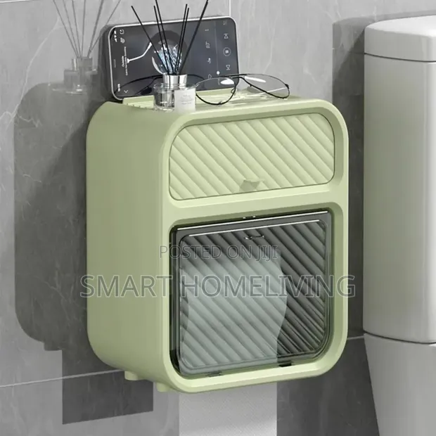 Wall Mounted Bathroom Tissue Organizer - 1