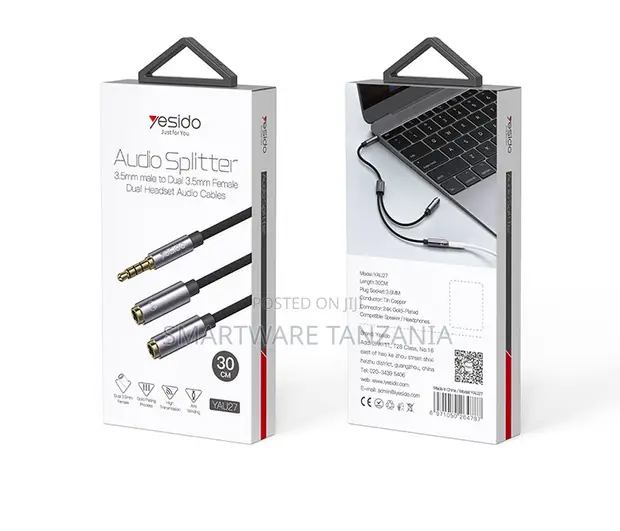 Yesido 3.5mm Kiume hadi 3.5mm Kike Splitter Cable ya Sauti - 1