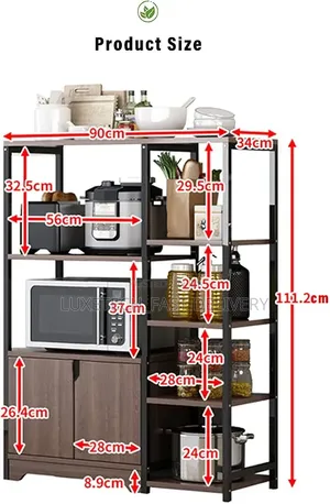 5-Tier Kitchen Baker's Rack with Cabinet