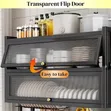 Over-Sink Multi-Tier Dish Drying Rack with Dustproof Cover - 2