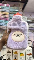 Hot Water Bottle with Plush Cover - 1