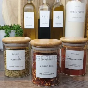 Spice Jars with Bamboo Airtight Lids (300ml)