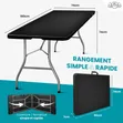 Black Folding Table 180cm - 2