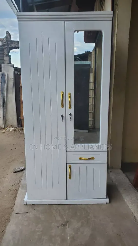 White Two-Door Wardrobe - 1