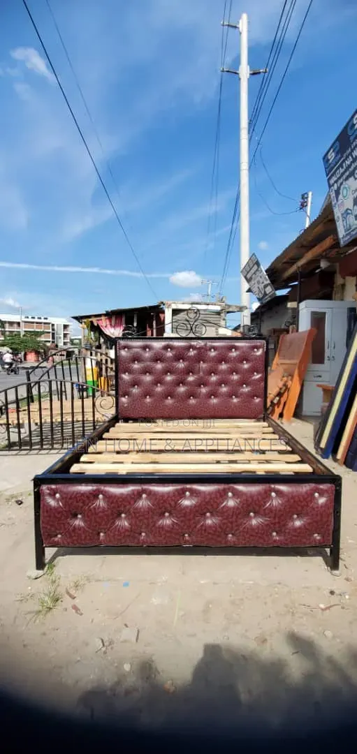 Leather Bed Sofa - Maroon - 1