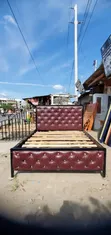 Leather Bed Sofa - Maroon - 1