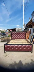 Leather Bed Sofa - Maroon - 2