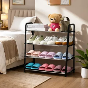4-Tier Mini Metal Shoe Rack (12-15 Pairs)