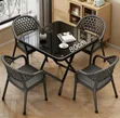 Square Folding Dining Table and Chair Set - 2