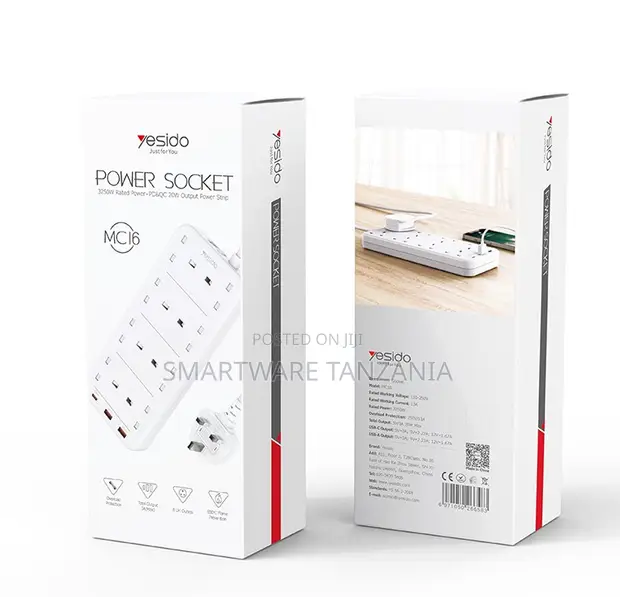Yesido Power Socket 3250W, 2 USB Ports - 1