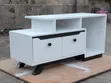 Modern TV Stand - White Wood - 1