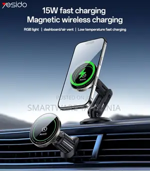 Yesido Magnetic Wireless Car Charger, 15W Fast Charge, Air Vent Mount