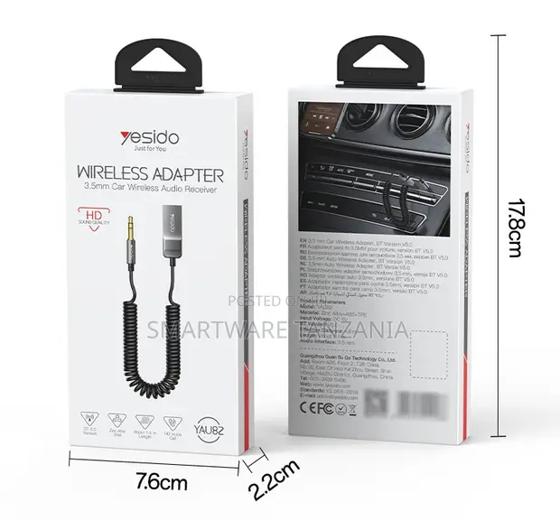 Yesido 3.5mm Car Bluetooth Audio Receiver V5.0 - 1