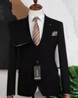 Men's Slim Fit 3-Piece Black Suit Set - Mario Casas - 2