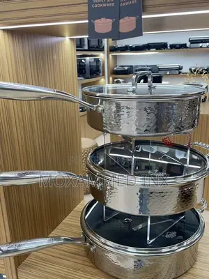Uakeen Hammered Tri-Ply Stainless Steel Cookware Set