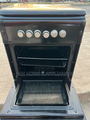 Bruhm Cooker 4-Plate Gesi & Umeme na Oven - Nyeusi