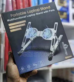Portable Laptop Stand with Fan & RGB Lighting