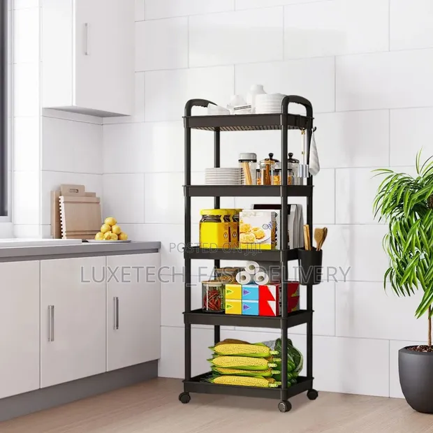 5-Tier Rolling Kitchen Storage Utility Cart - 1