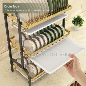 3-Tier Vertical Dish Drying Rack with Removable Trays