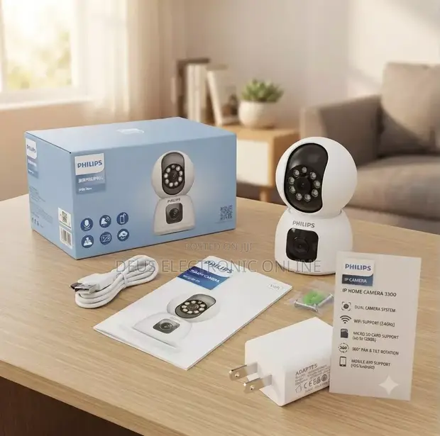 Kamera ya Nyumbani ya Philips IP WiFi Dual yenye Kurekodi kwa Kadi ya SD na Simu - 1