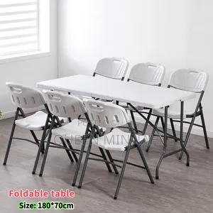 Foldable Table and 6 Chairs Set