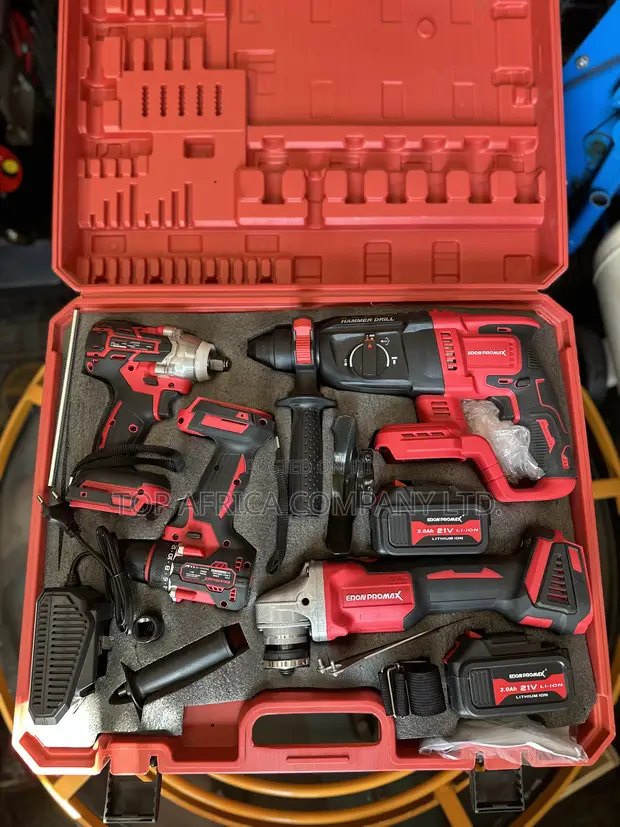 Edon 4-Piece Combo Set: Impact Wrench, Drill, Grinder, Hammer Drill - 1